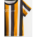Venutaloza Stripe Color Block  Round Neck T-Shirt For Boy's & Girl's.