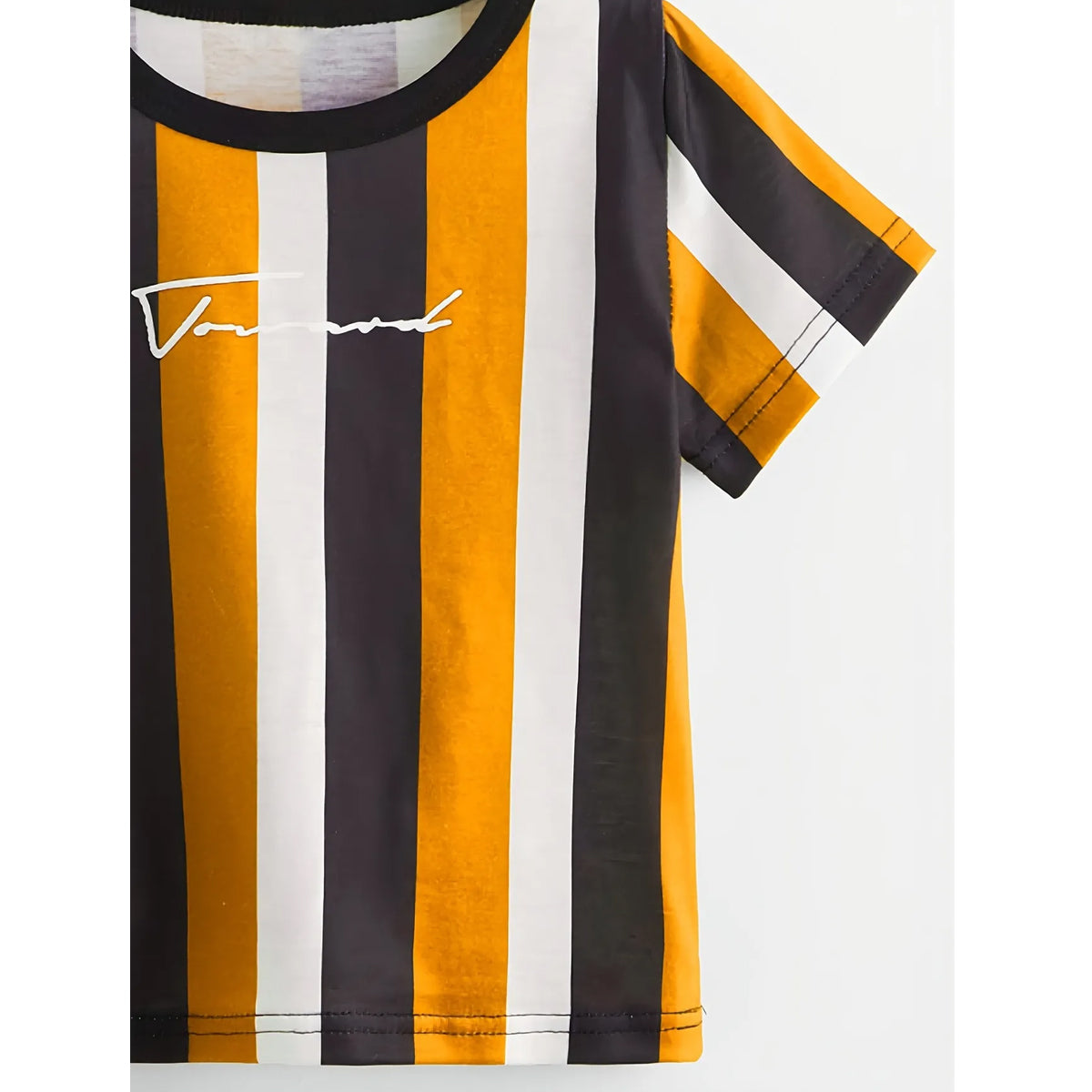 Venutaloza Stripe Color Block  Round Neck T-Shirt For Boy's & Girl's.
