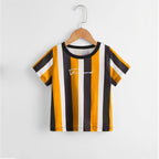 Venutaloza Stripe Color Block  Round Neck T-Shirt For Boy's & Girl's.