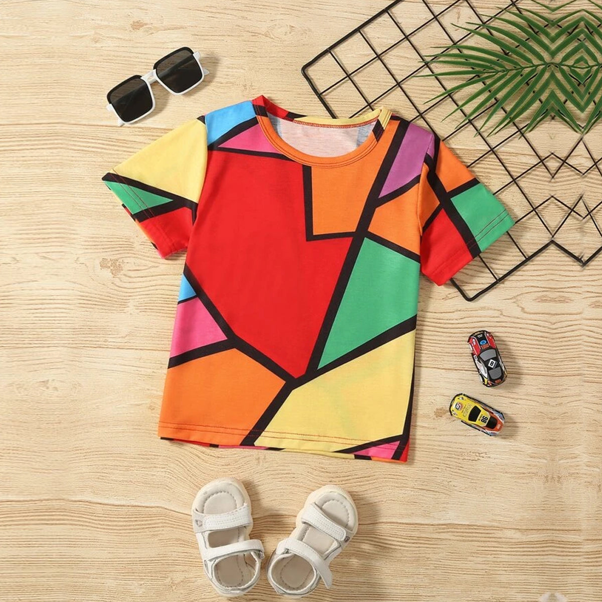 Venutaloza Boy's Half Sleeves Allover Colourful (COMBO PACK OF 8 ) T-shirt For Boy's & Girls.