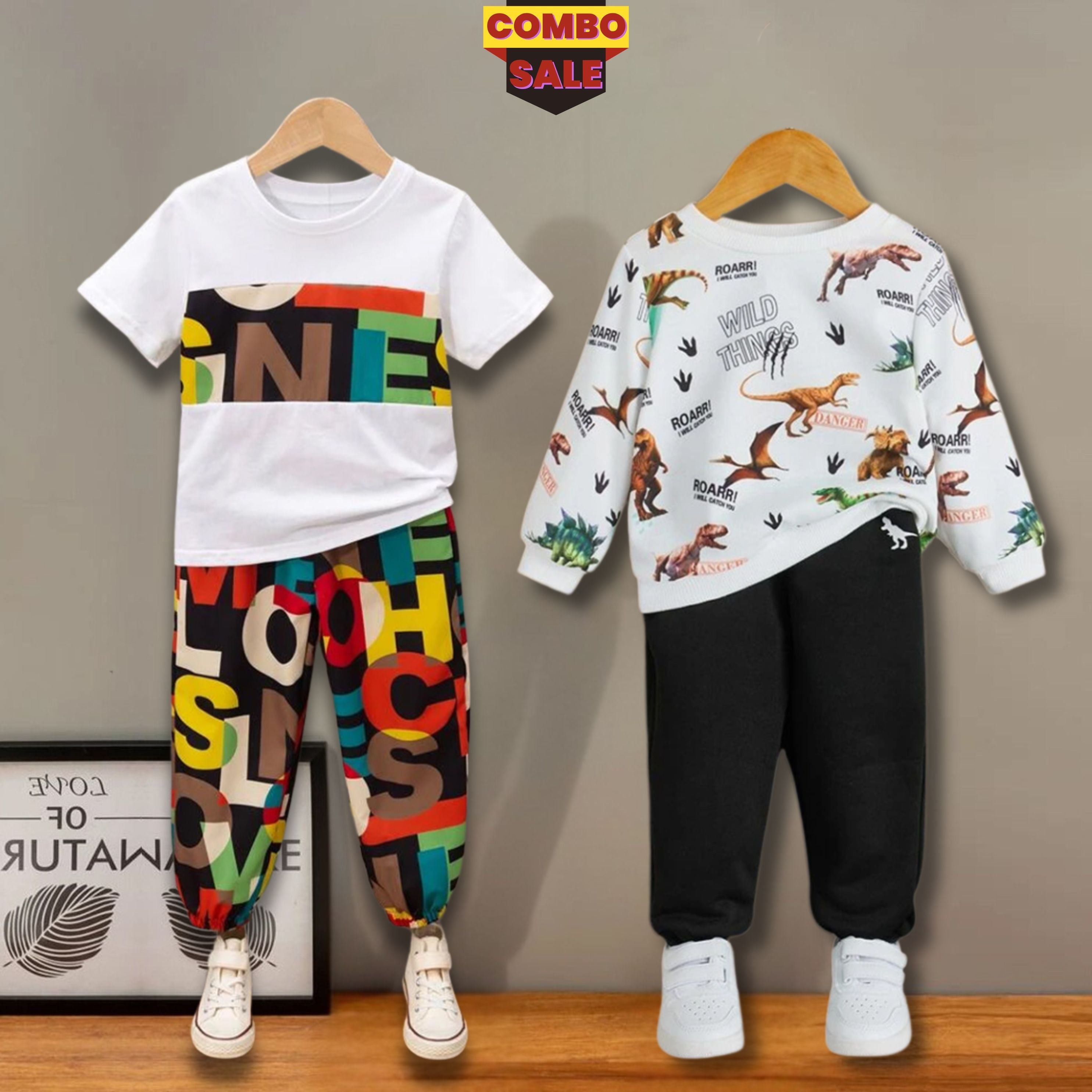 Venutaloza Baby Set Letter Graphic Print_Cami & Multi (Combo Pack Of 2) T-Shirt & Pants.